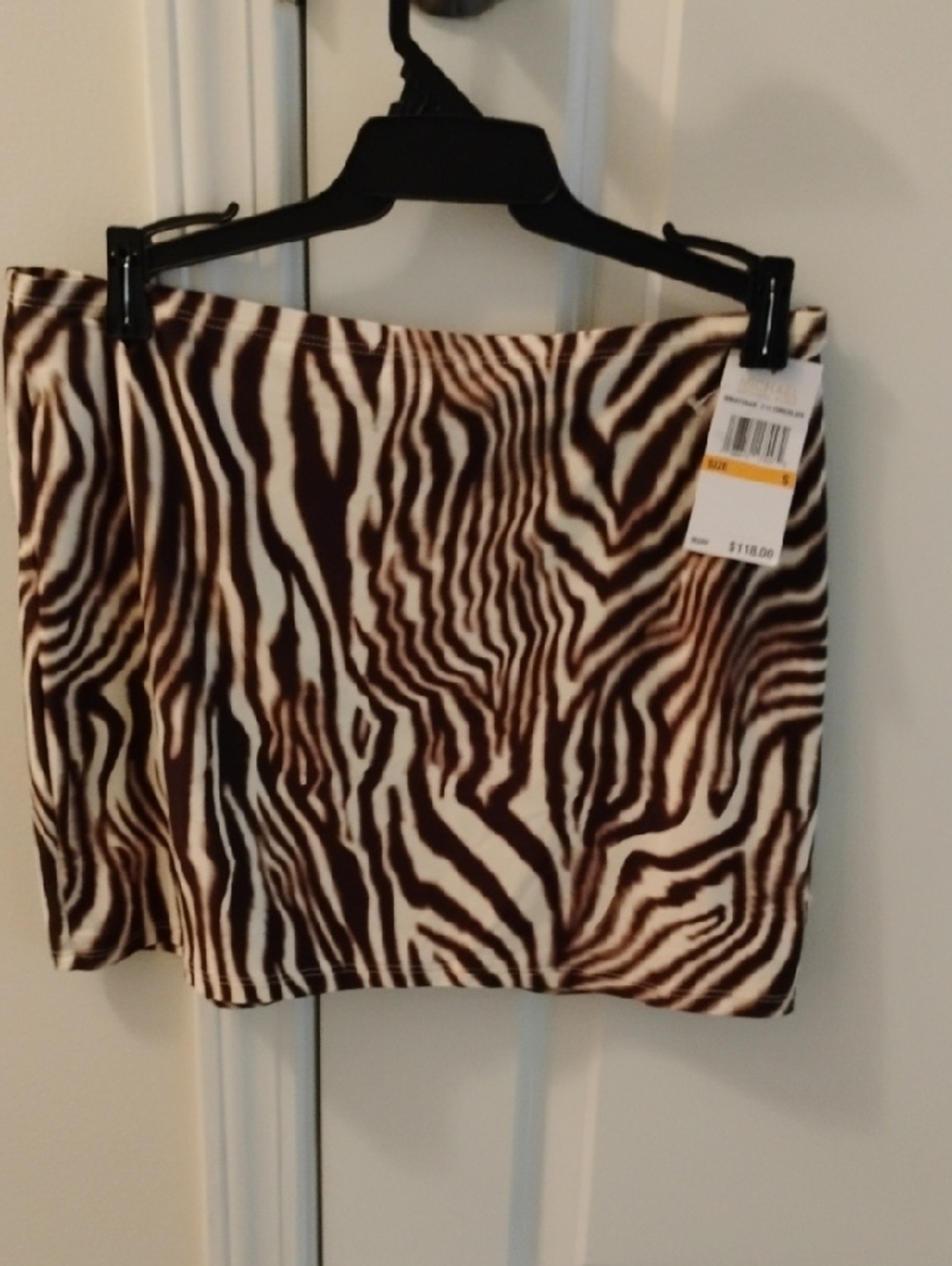 Michael Kors Animal Print Brown and Cream Women's Skirt